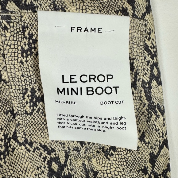 NWT Frame Denim Le Crop Mini Boot Denim Jean in The Serpent Snake Print Size 26 - Picture 6 of 11